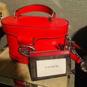 Authentic Red coach purse with credit card wallet